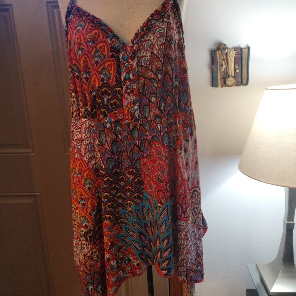 Colorful Paisley Sleeveless Top
